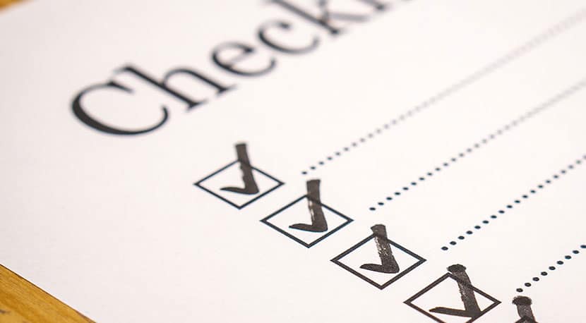HIPPA Compliance Checklist with boxes