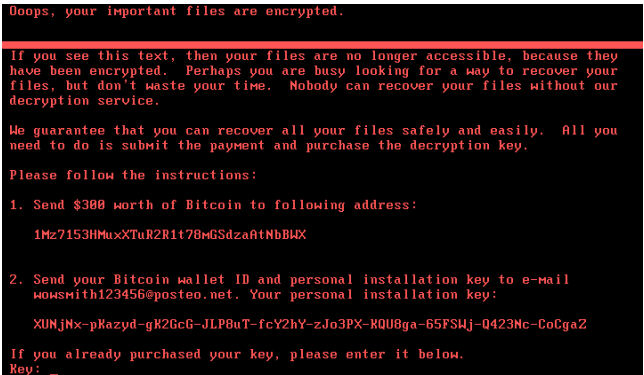 Petya ransom note.