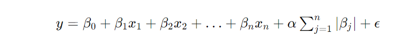 Lasso regression formula