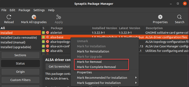 Synaptic Mark for Removal