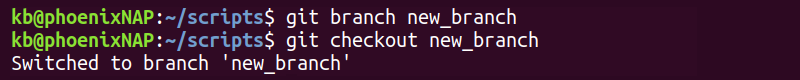 git create and checkout new branch
