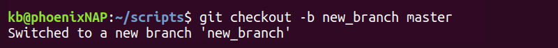 git create branch from diferent branch terminal