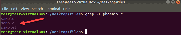 example how to find files that contain a word or string of characters excluding the actual lines