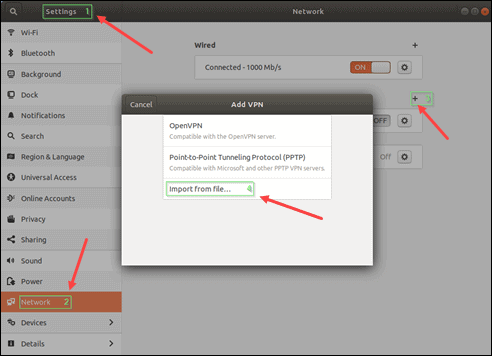 Add OpenVPN to networks on Ubuntu.