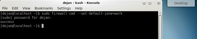 changing the default firewall zone