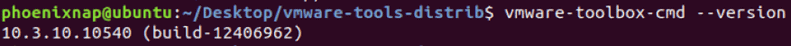verify install with vmware-toolbox-cmd --version