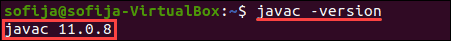 Check javac version on Ubuntu. 