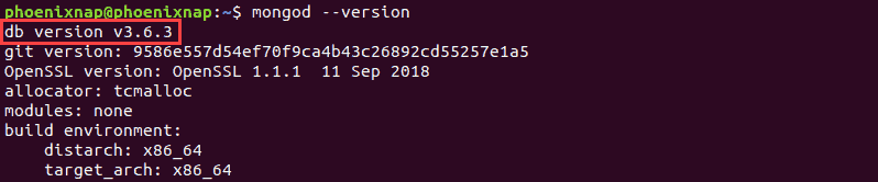 Command to check MongoDB version