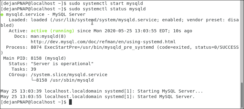 Check whether MySQL service is running.