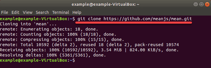 command for cloning mean repository
