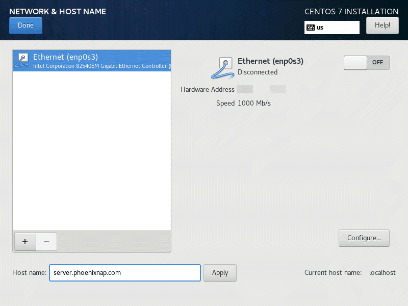Configure ethernet settings.