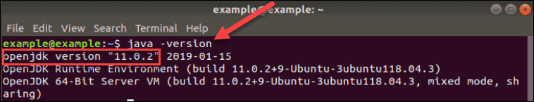 Confirm the version of Java thatis currently installed.
