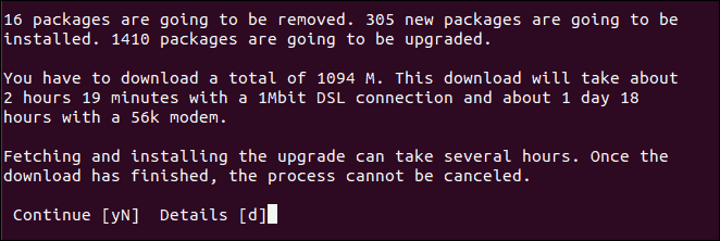 Confirm Ubuntu Update via Command Line