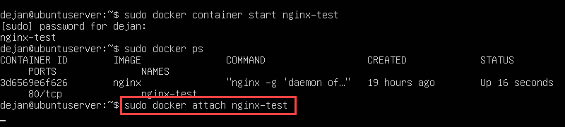 connect to a docker image with docker attach