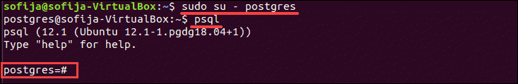 Accessing Postgres through terminal.