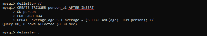 create after insert trigger