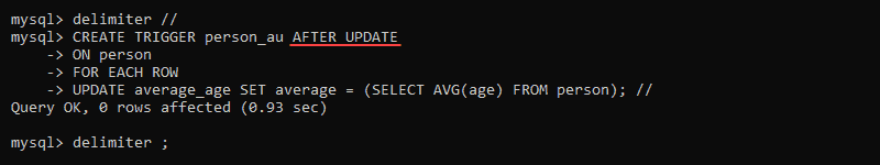 Create after update trigger