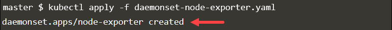 Confirmation that the daemon based on the yaml file has been successfully created.