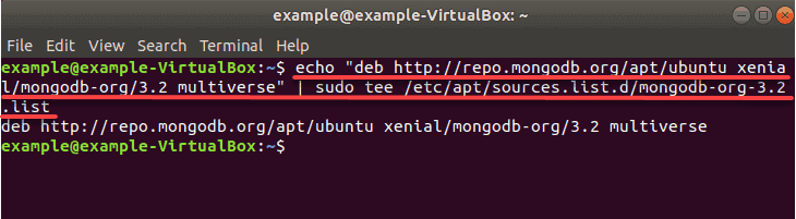 creating a list file for MongoDB