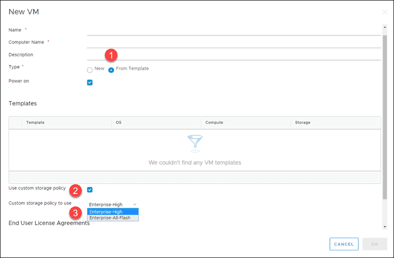 create new virtual machine in vcloud direcor