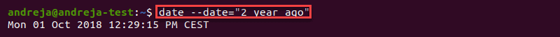 Format to "Date two years ago" in linux