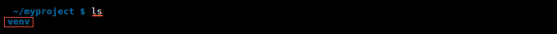 Project directory with created virtual environment