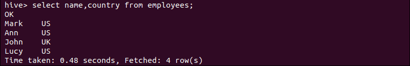 Selecting specific data for displaying. 