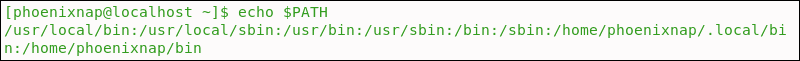 Finding the path using echo command