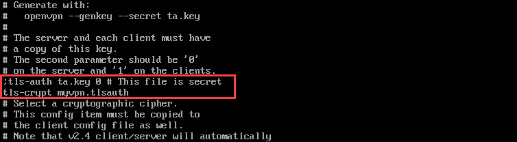 Enable TLS authentication for OpenVPN.
