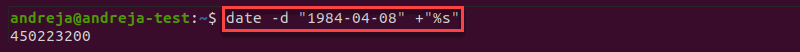Epoch seconds from a specific date in Linux