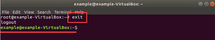 image of terminal to exit changes after password reset