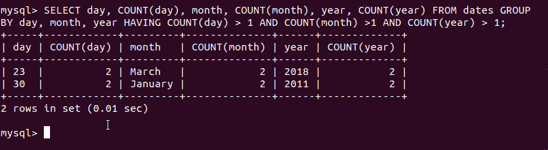 MySQL response with duplicates in a database.