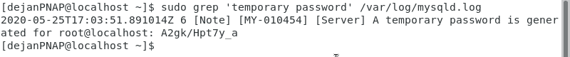 How to check your temporary MySQL root password.