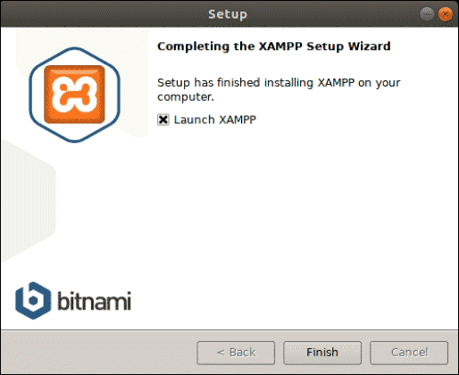 completing the xampp setup wizard