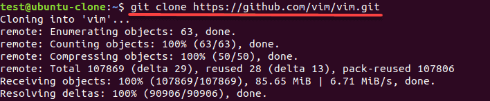 git clone command to download files to your system