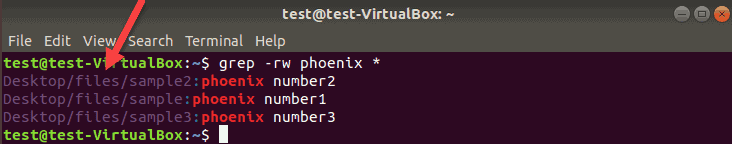 example of grep including all subdirectories in a search