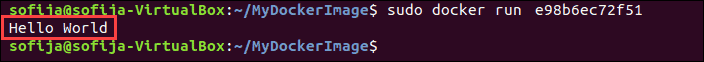 Starting a container to test Docker CMD instruction.