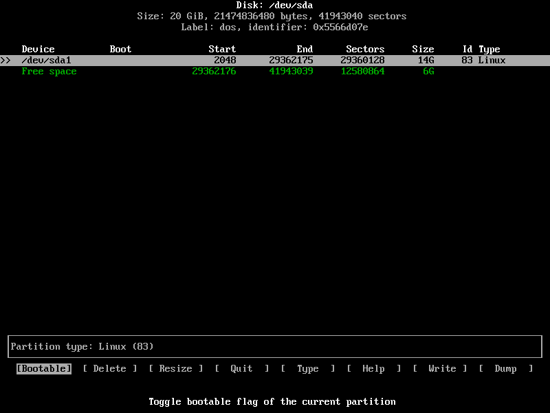 Set partition as bootable