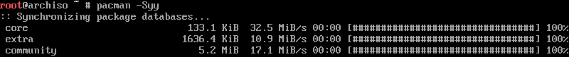 Synchronize the pacman repository