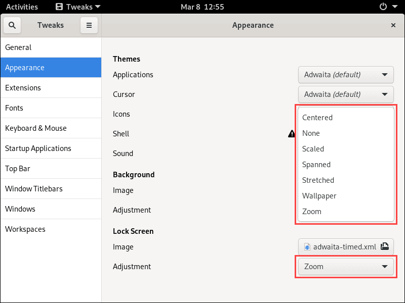 Set up the background fit in the Adjustment menu
