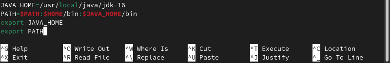 Add the necessary lines to the end of the PATH file