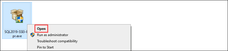 Run the SQL Express Server installation file