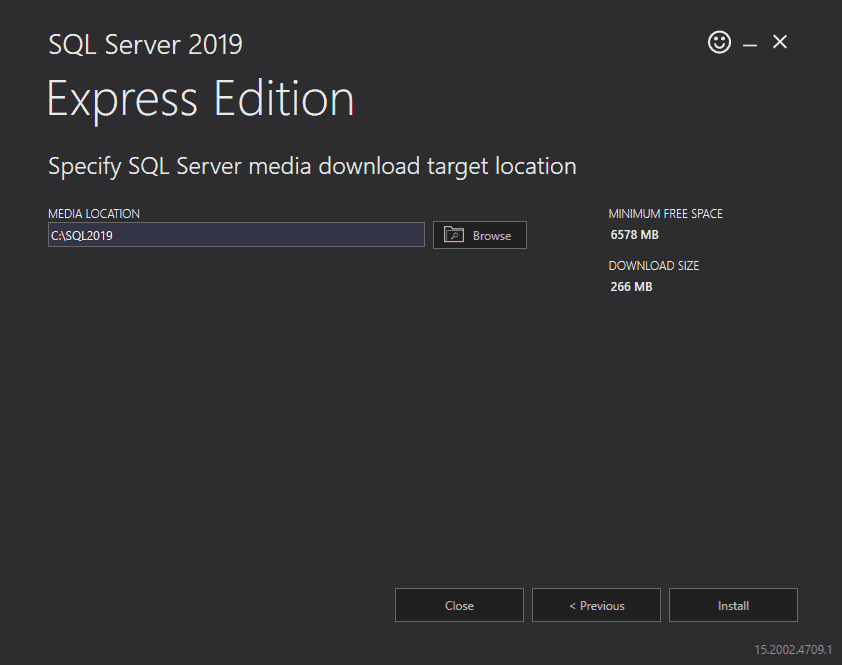 SQL Server Express custom installation