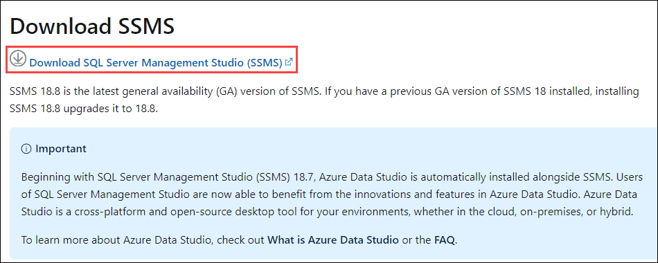 Download SQL Server Management Studio