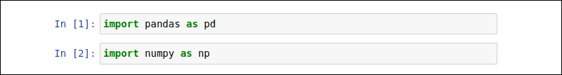 Two commands that allow you to import pandas into Python environment.