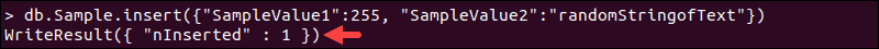 MongoDB confirms that you have successfully inserted data to a new collection