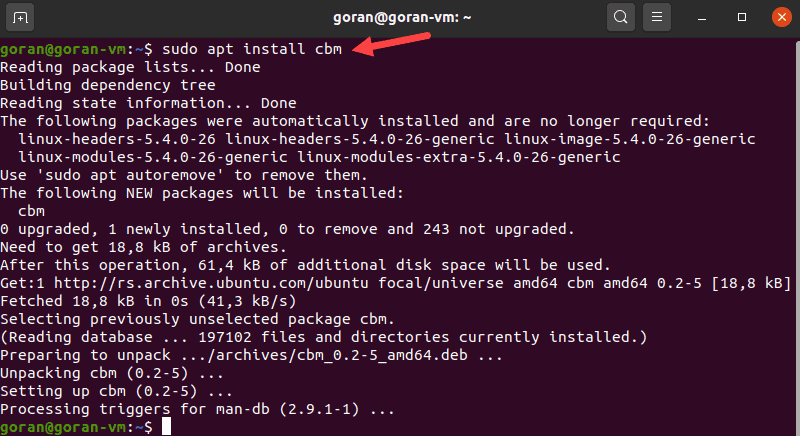 install CBM on Linux.