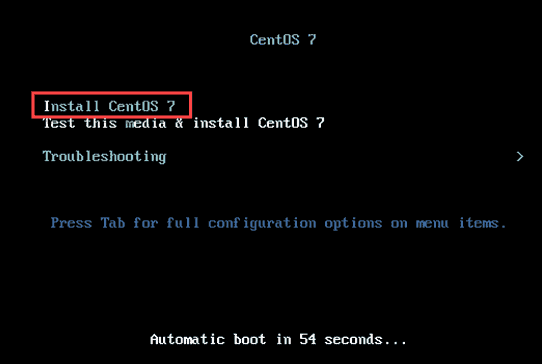 Select Install CentoOS 7