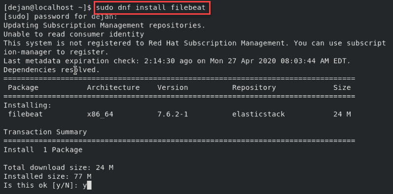 How to install the Filebeat module.