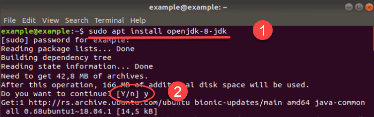 Image shows hoe to install specific version of JDK.